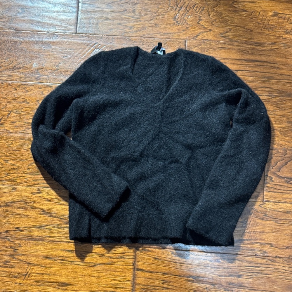 Theory Black V-Neck Sweater
